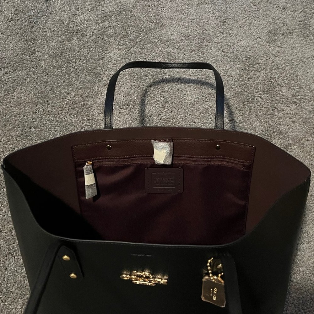 COACH Town Tote - Black Polished Pebble Leather - Picture 8 of 12